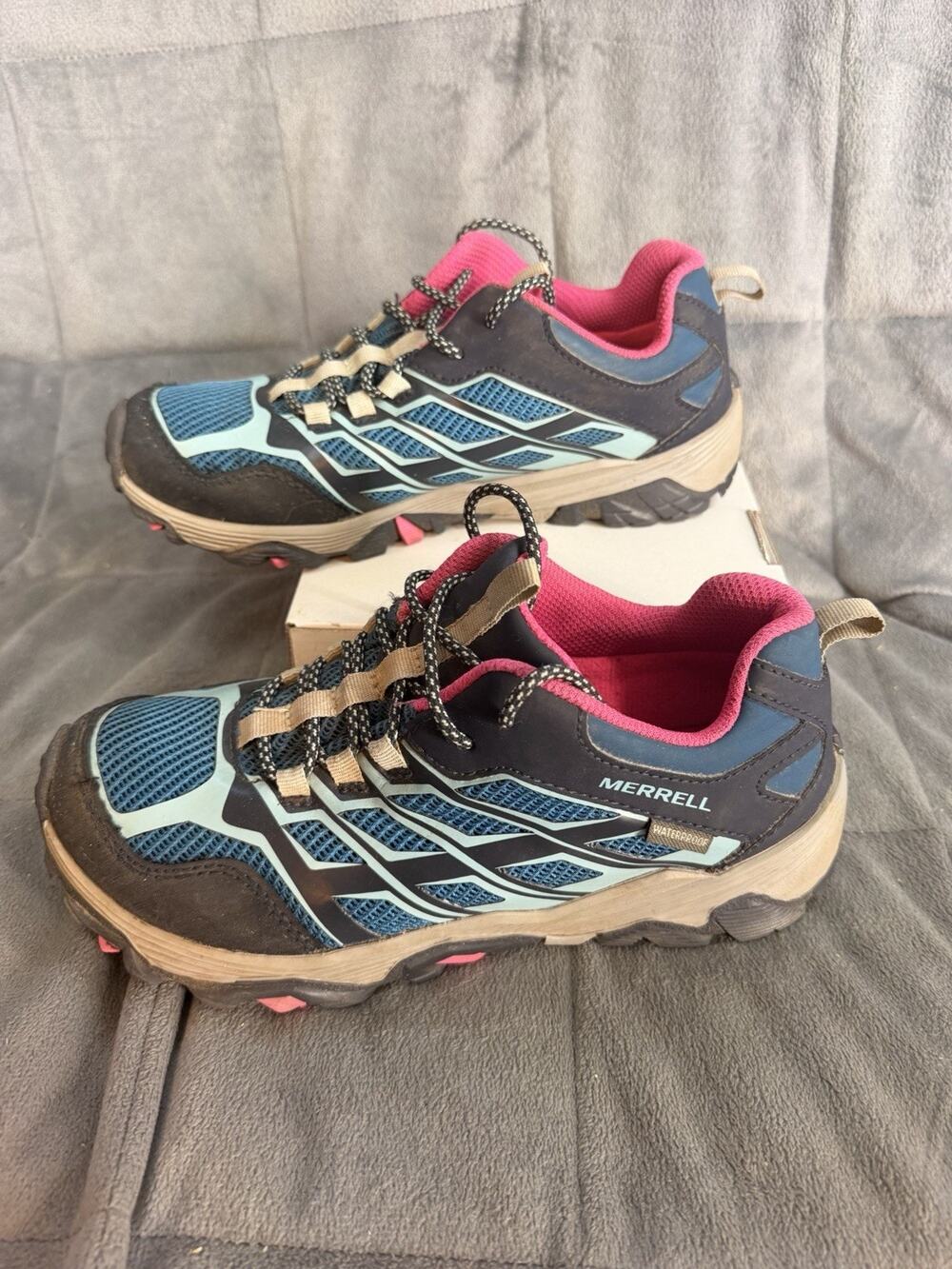 Merrell Moab FST MK164176 Girl's Blue Hiking Shoes US Size 4 M